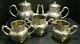 Antique (5) Piece Repousse Quadruple Plate Tea/coffee Set Homan Silverplate Co
