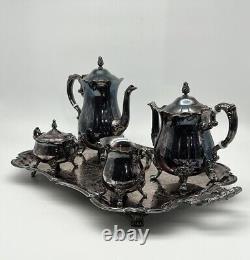 Antique 5pc Leonard Silver Plated Tea set with Tray