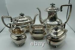 Antique 5pcs Silver Soldered Plate EPNS TEA /COFFEE POTS & SET Sheffield England