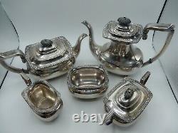 Antique 5pcs Silver Soldered Plate EPNS TEA /COFFEE POTS & SET Sheffield England