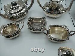 Antique 5pcs Silver Soldered Plate EPNS TEA /COFFEE POTS & SET Sheffield England