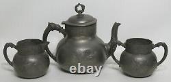 Antique 6 Piece Quadruple Plate No. 2014 Tea/Coffee Set Homan Silverplate Co