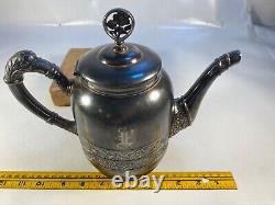 Antique Acme Silver Plate Co. Boston Quadruple Plate Formal Tea Service Set
