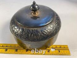 Antique Acme Silver Plate Co. Boston Quadruple Plate Formal Tea Service Set
