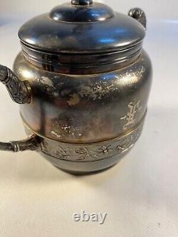Antique Acme Silver Plate Co. Boston Quadruple Plate Formal Tea Service Set