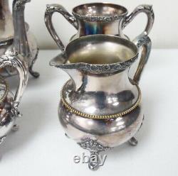 Antique Adelphi Silver Plate Company 4 Pcs Tea Set #1999 Free Shipping