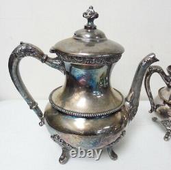 Antique Adelphi Silver Plate Company 4 Pcs Tea Set #1999 Free Shipping