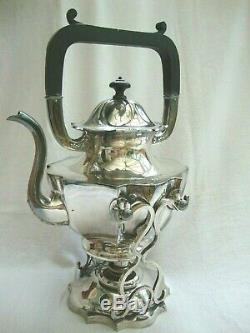 Antique American Silver Plate Large Spirit Kettle Tea Pot Rogers Smith Meriden