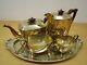 Antique Art Deco 5pc Stower & Wragg Sheffield Ep Silver Plate Tea Service & Tray
