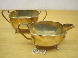 Antique Art Deco 5pc Stower & Wragg Sheffield EP Silver plate Tea Service & tray
