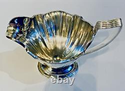 Antique Art Deco Era Gorham Plymouth 4 Piece Silverplate Tea Set, No Monogram