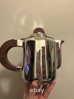 Antique Art Deco L'ECUYER Orfèvre, Paris Tea Coffee Set France Wood Silverplate