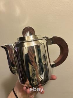 Antique Art Deco L'ECUYER Orfèvre, Paris Tea Coffee Set France Wood Silverplate