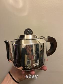 Antique Art Deco L'ECUYER Orfèvre, Paris Tea Coffee Set France Wood Silverplate