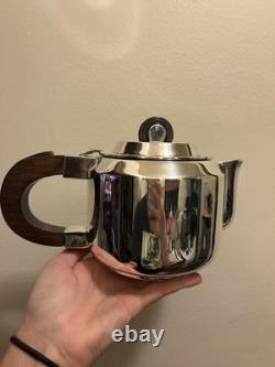 Antique Art Deco L'ECUYER Orfèvre, Paris Tea Coffee Set France Wood Silverplate