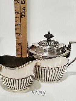 Antique Art Deco Meriden B. Company / Warwick Silverplate 4-Piece Tea Coffee Set