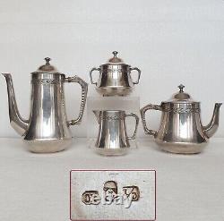 Antique Art Nouveau Deco WMF Tea Coffee Set Silver Plate 1900 German Jugendstil
