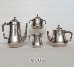 Antique Art Nouveau Deco WMF Tea Coffee Set Silver Plate 1900 German Jugendstil