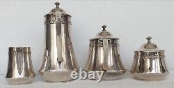 Antique Art Nouveau Deco WMF Tea Coffee Set Silver Plate 1900 German Jugendstil