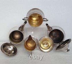 Antique Art Nouveau Deco WMF Tea Coffee Set Silver Plate 1900 German Jugendstil