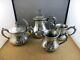 Antique Art Nouveau Floral Webster Silver Plate Teapot Tea Service Set 678