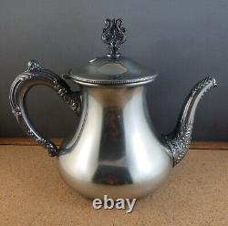 Antique Art Nouveau Floral Webster Silver Plate Teapot Tea Service Set 678