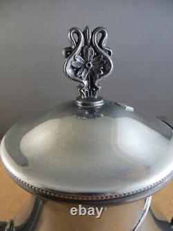 Antique Art Nouveau Floral Webster Silver Plate Teapot Tea Service Set 678