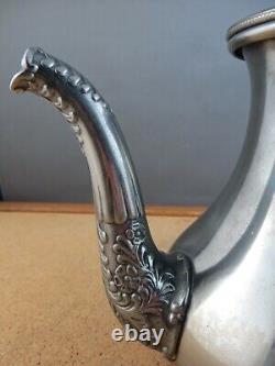 Antique Art Nouveau Floral Webster Silver Plate Teapot Tea Service Set 678
