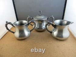 Antique Art Nouveau Floral Webster Silver Plate Teapot Tea Service Set 678
