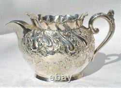 Antique Art Nouveau Silverplate Tea Set 1881-1897 Beautiful Ornate Repousse Work