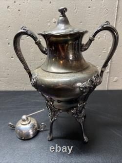 Antique BARBOUR Quadruple Silver Plate Samovar Hot Water Tea Coffee Urn #2435