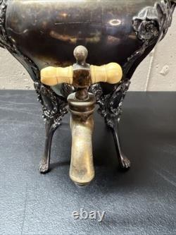 Antique BARBOUR Quadruple Silver Plate Samovar Hot Water Tea Coffee Urn #2435
