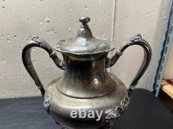 Antique BARBOUR Quadruple Silver Plate Samovar Hot Water Tea Coffee Urn #2435