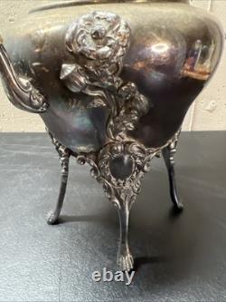 Antique BARBOUR Quadruple Silver Plate Samovar Hot Water Tea Coffee Urn #2435