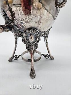 Antique BARBOUR Quadruple Silver Plate Samovar Hot Water Tea Coffee Urn #2440
