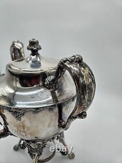 Antique BARBOUR Quadruple Silver Plate Samovar Hot Water Tea Coffee Urn #2440
