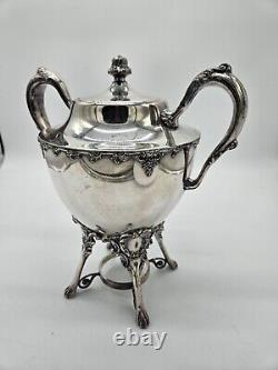 Antique BARBOUR Quadruple Silver Plate Samovar Hot Water Tea Coffee Urn #2440