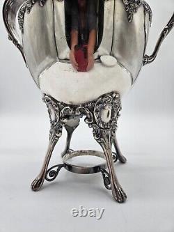 Antique BARBOUR Quadruple Silver Plate Samovar Hot Water Tea Coffee Urn #2440