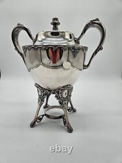 Antique BARBOUR Quadruple Silver Plate Samovar Hot Water Tea Coffee Urn #2440
