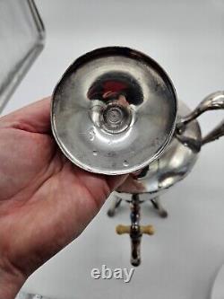 Antique BARBOUR Quadruple Silver Plate Samovar Hot Water Tea Coffee Urn #2440