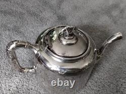 Antique BJ Benjamin W Mayo Co Silver Plate Aesthetic Birds Sunflowers Tea Pot
