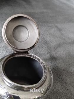 Antique BJ Benjamin W Mayo Co Silver Plate Aesthetic Birds Sunflowers Tea Pot