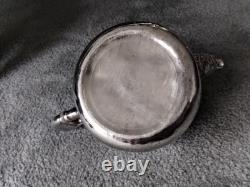 Antique BJ Benjamin W Mayo Co Silver Plate Aesthetic Birds Sunflowers Tea Pot