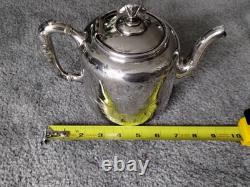 Antique BJ Benjamin W Mayo Co Silver Plate Aesthetic Birds Sunflowers Tea Pot