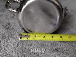 Antique BJ Benjamin W Mayo Co Silver Plate Aesthetic Birds Sunflowers Tea Pot