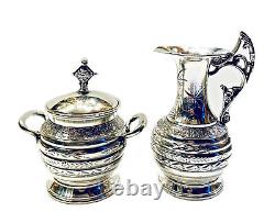 Antique Barbour Bros Silverplate Aesthetic Period Turkish Revival Tea Set c. 1882