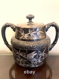 Antique Barbour Victorian Silver Plate Hand Chased EPNS 5 Piece Tea Set Repousse