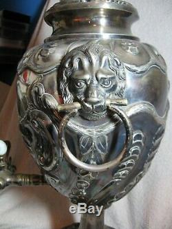 Antique Barkers Bros. Large Silver Plated Samovar /tea /coffee Warmer