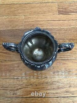 Antique Baroque Wallace 4 Piece Footed Coffee & Tea Set Pots & Tray Silver Plate