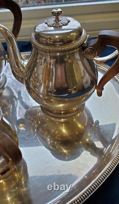 Antique Christofle Gallia Coffee and Tea Set Silver Plate 5 Piece